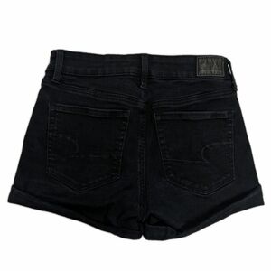 American Eagle Outfitters High Rise Black Denim Shorts 4 Stretch 90s Y2K Gothic